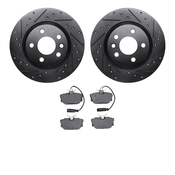 Dynamic Friction Co 8302-74073, Rotors-Drilled and Slotted-Black with 3000 Series Ceramic Brake Pads, Zinc Coated 8302-74073